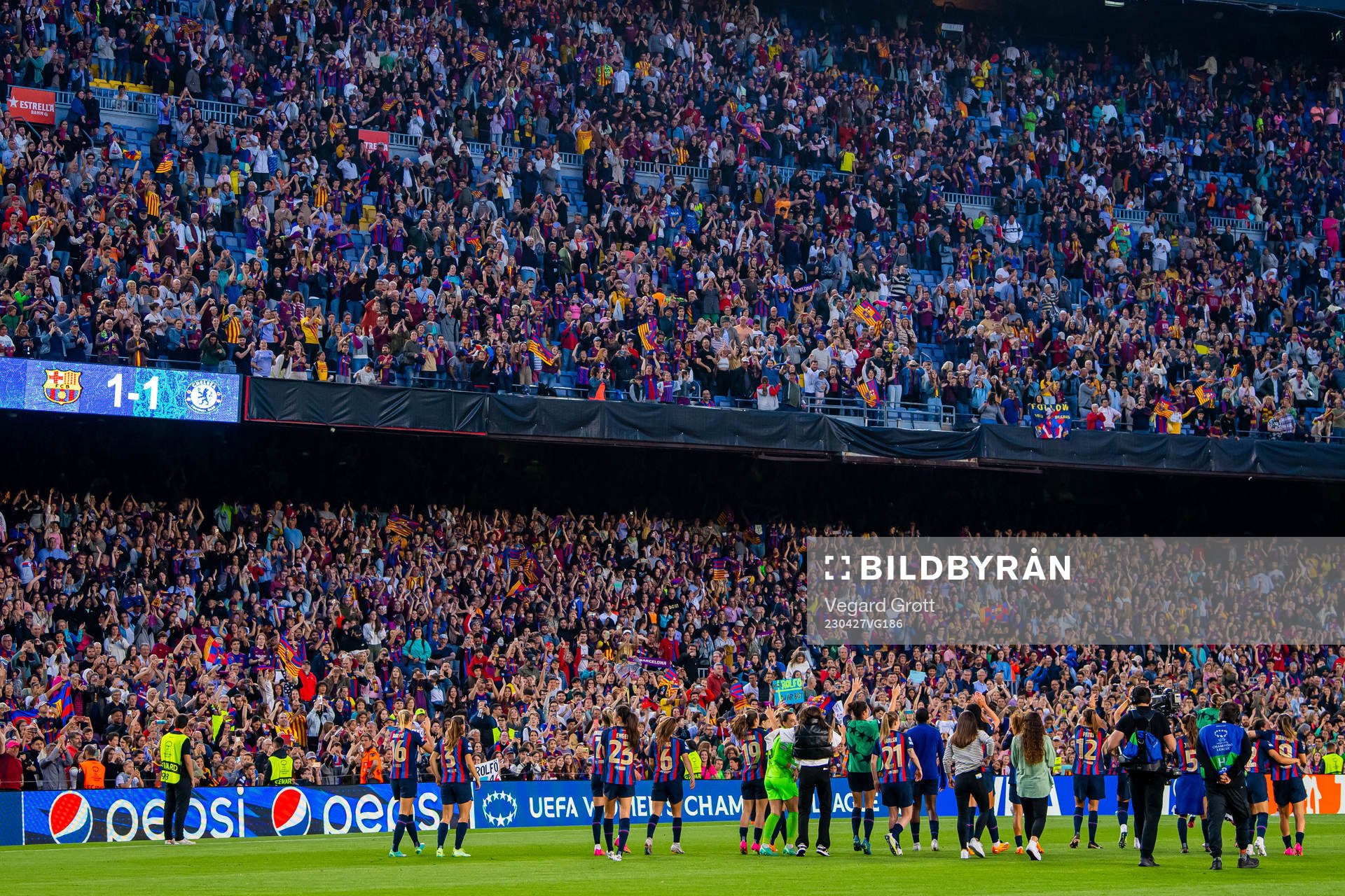 during the UEFA Women's Champions League football match