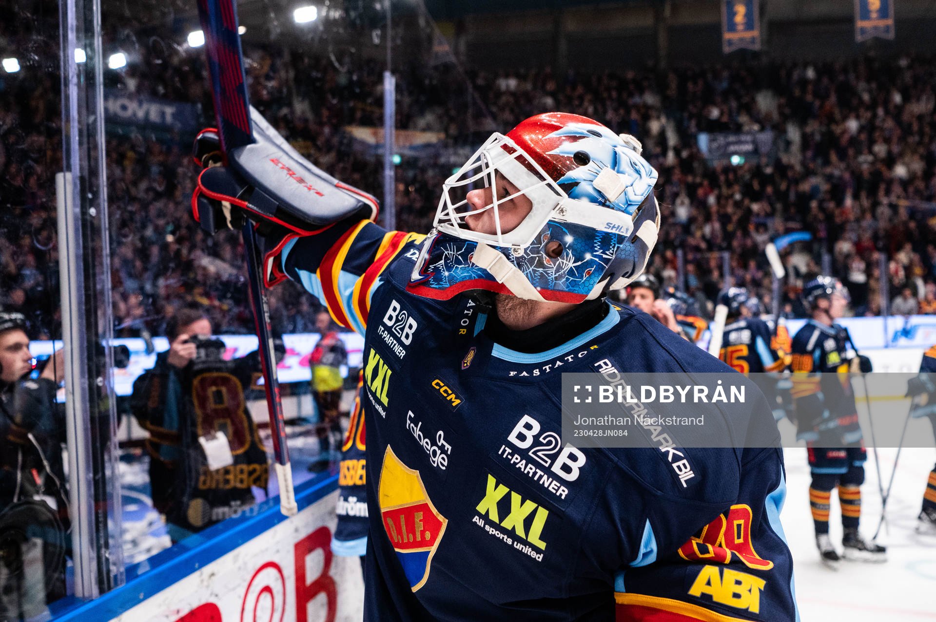Djurgårdens målvakt Jesper Myrenberg jublar