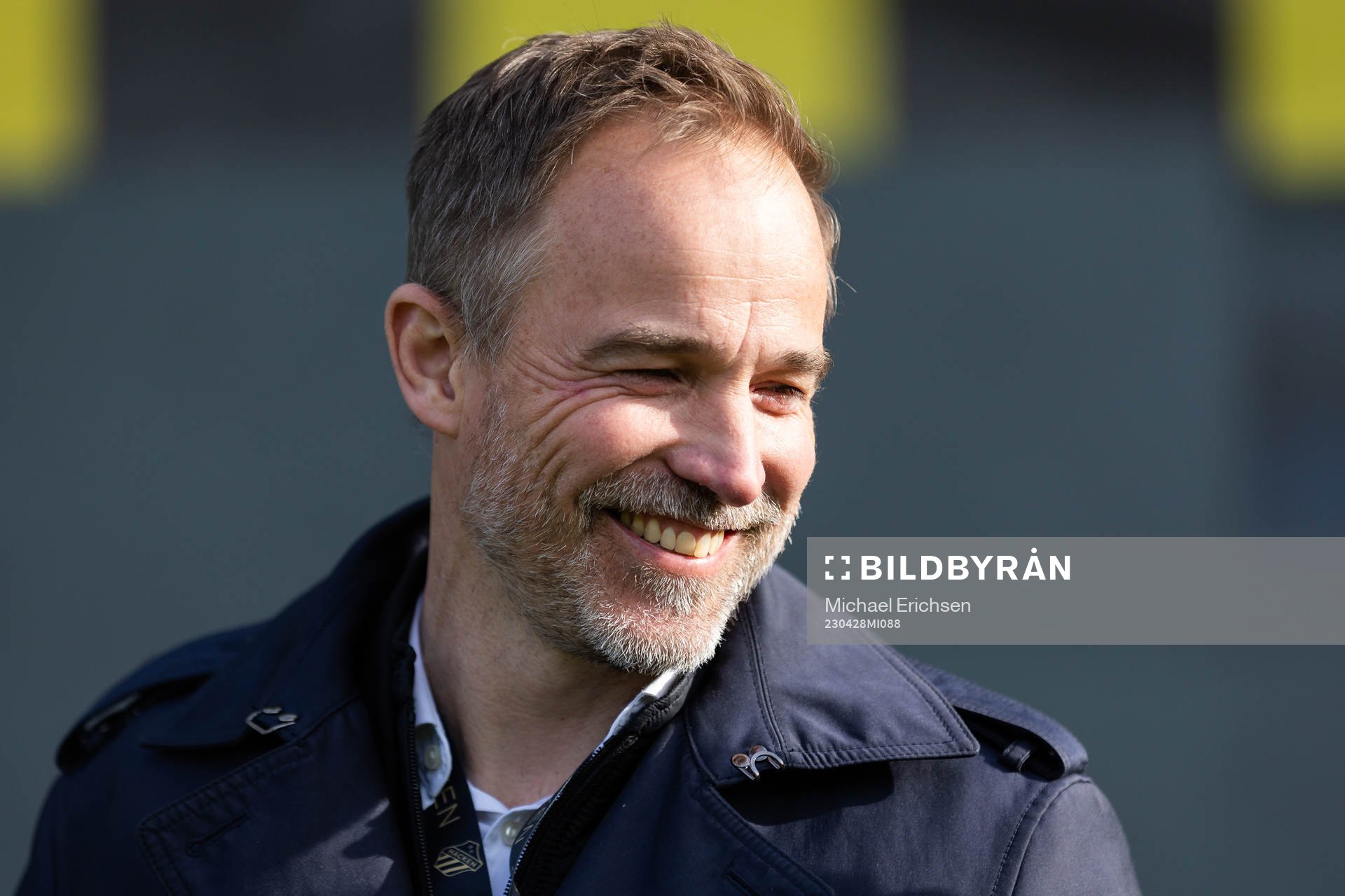 Fotbollsansvarig dam elit Christian Lundström innan fotbollsmatchen i Damallsvenskan mellan Häcken och IFK Norrköping den 28 april 2023 i Göteborg.