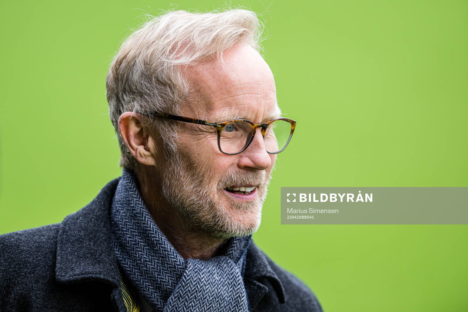 Øyvind Alsaker, of broadcaster TV 2, ahead of the Eliteserien match between Bodø/Glimt and Brann on April 29, 2023 in Bodø.