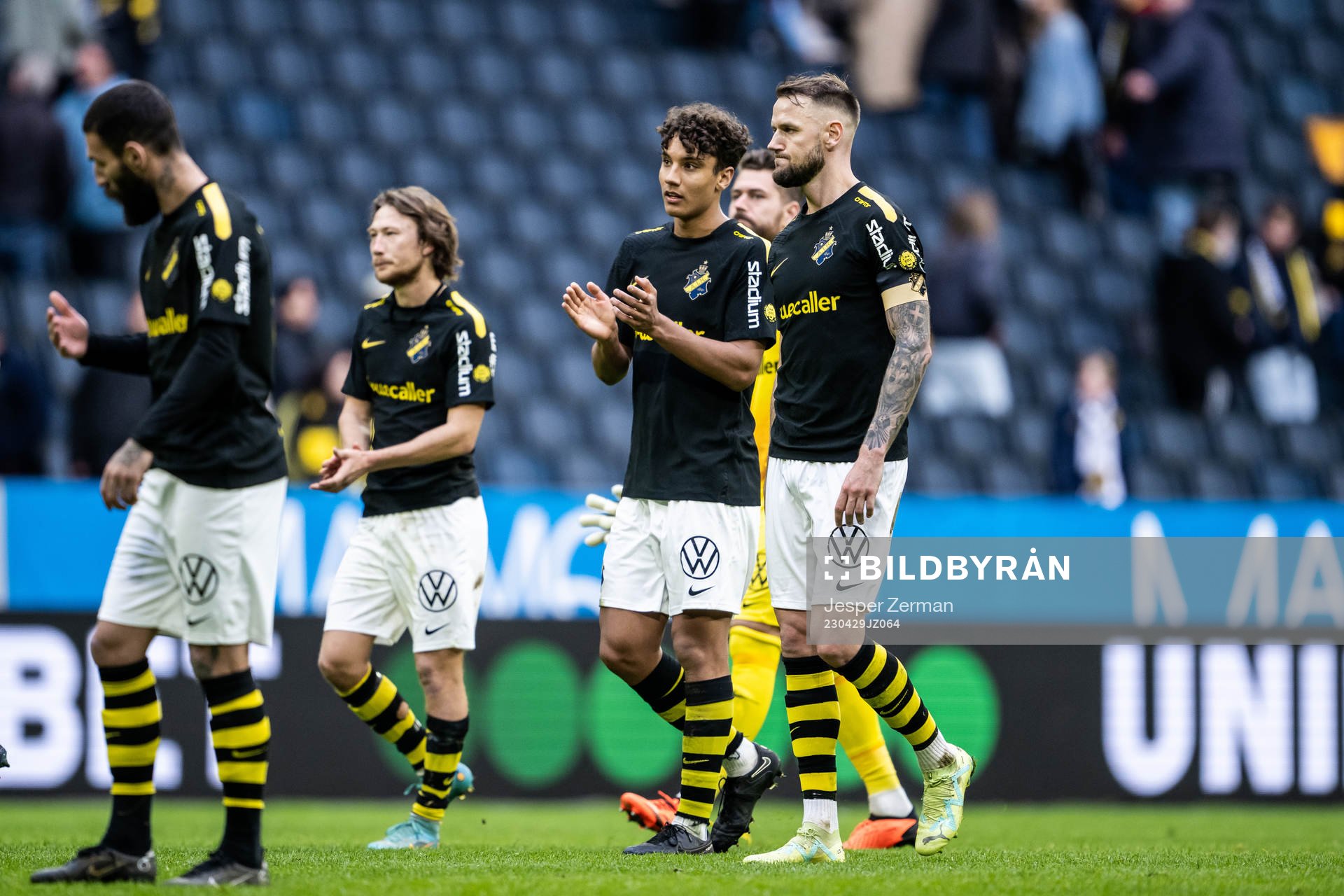 AIKs Axel Björnström, Robin Tihi och Alexander Milosevic
