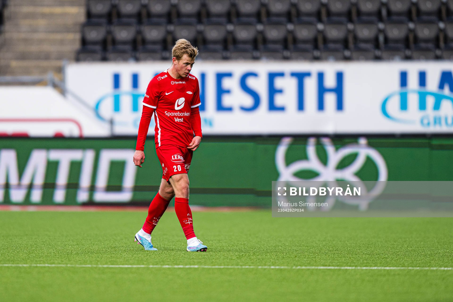 Aune Heggebø of Brann looks dejected