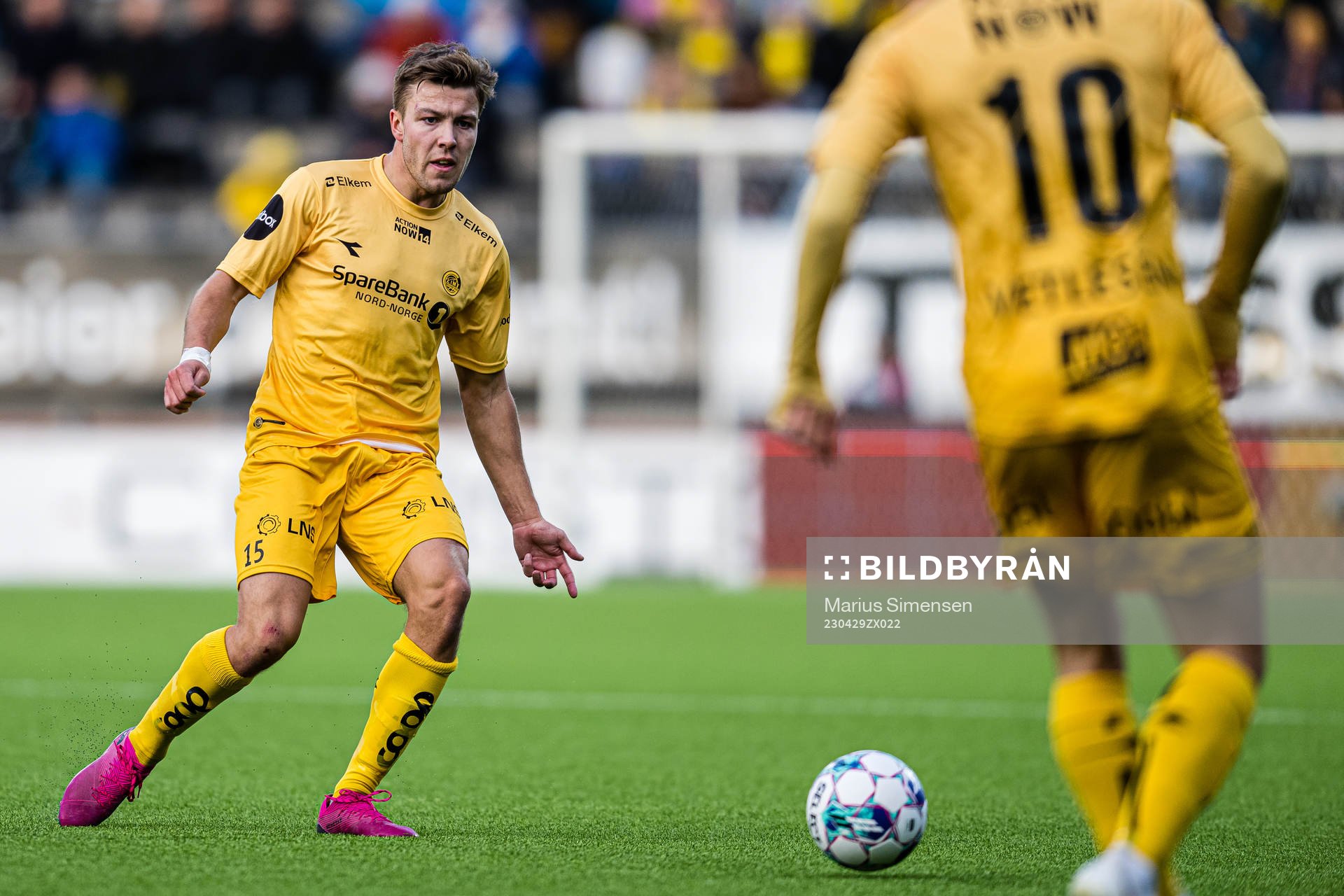Fredrik Bjørkan of Bodø/Glimt during the Eliteserien match between Bodø/Glimt and Brann on April 29, 2023 in Bodø.