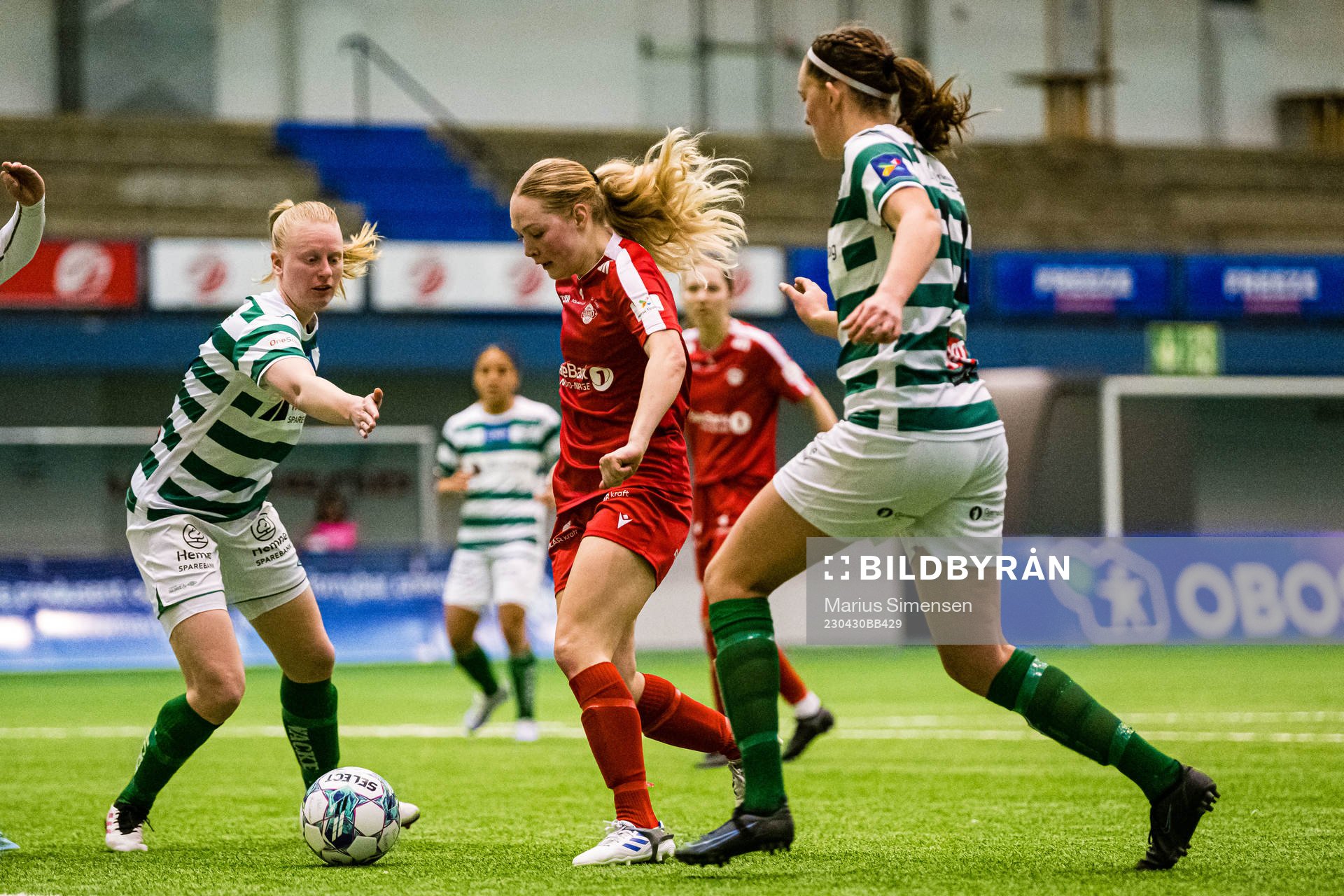 Synne Fredriksen Moe of Grand Bodø during the 1. division football match between Grand Bodø and KIL/Hemne on April 30, 2023 in Bodø.