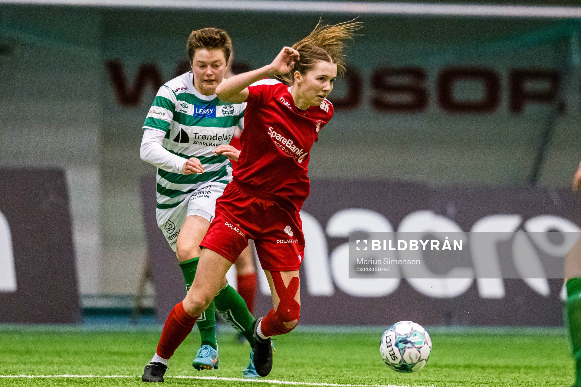Marthe Hansen of Grand Bodø during the 1. division football match between Grand Bodø and KIL/Hemne on April 30, 2023 in Bodø.