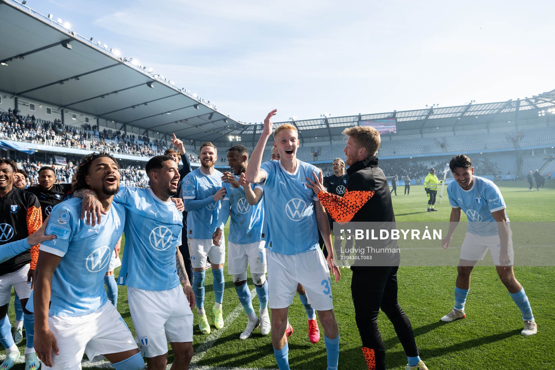 Malmö FFs Joseph Ceesay, Sergio Pena, Lasse Nielsen, Derek