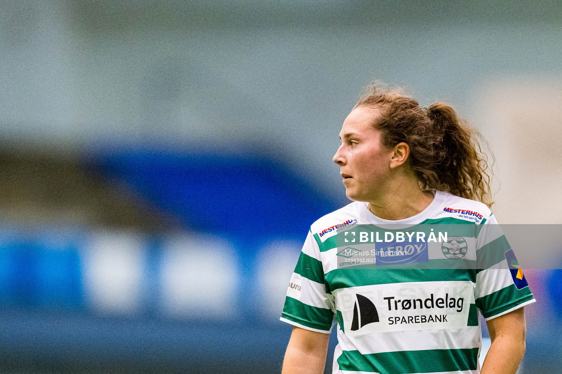 Sofia Susnic Krossøy of KIL/Hemne looks dejected during the 1. division football match between Grand Bodø and KIL/Hemne on April 30, 2023 in Bodø.