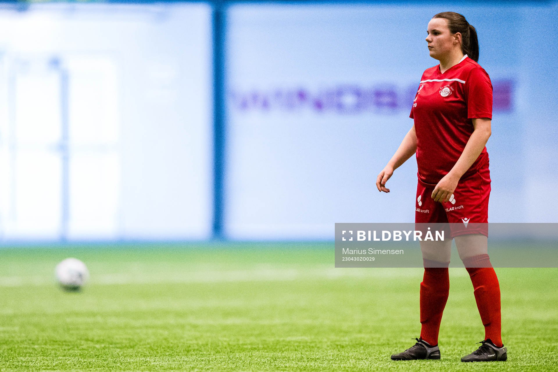Tuva Angellsen Reiertsen of Grand Bodø ahead of the 1. division football match between Grand Bodø and KIL/Hemne on April 30, 2023 in Bodø.