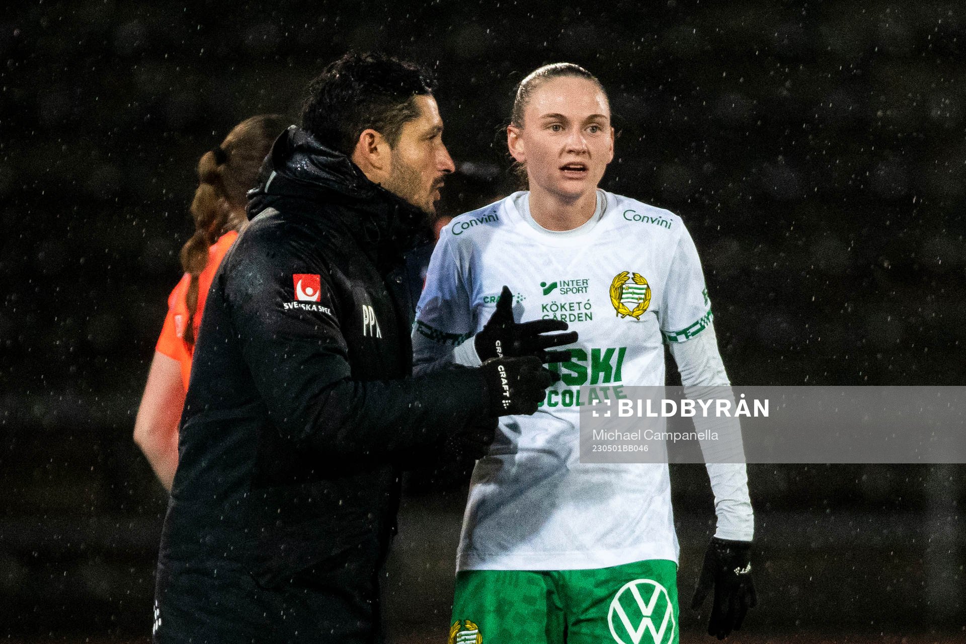 Hammarbys tränare Pablo Pinones-Arce och Vilde Hasund