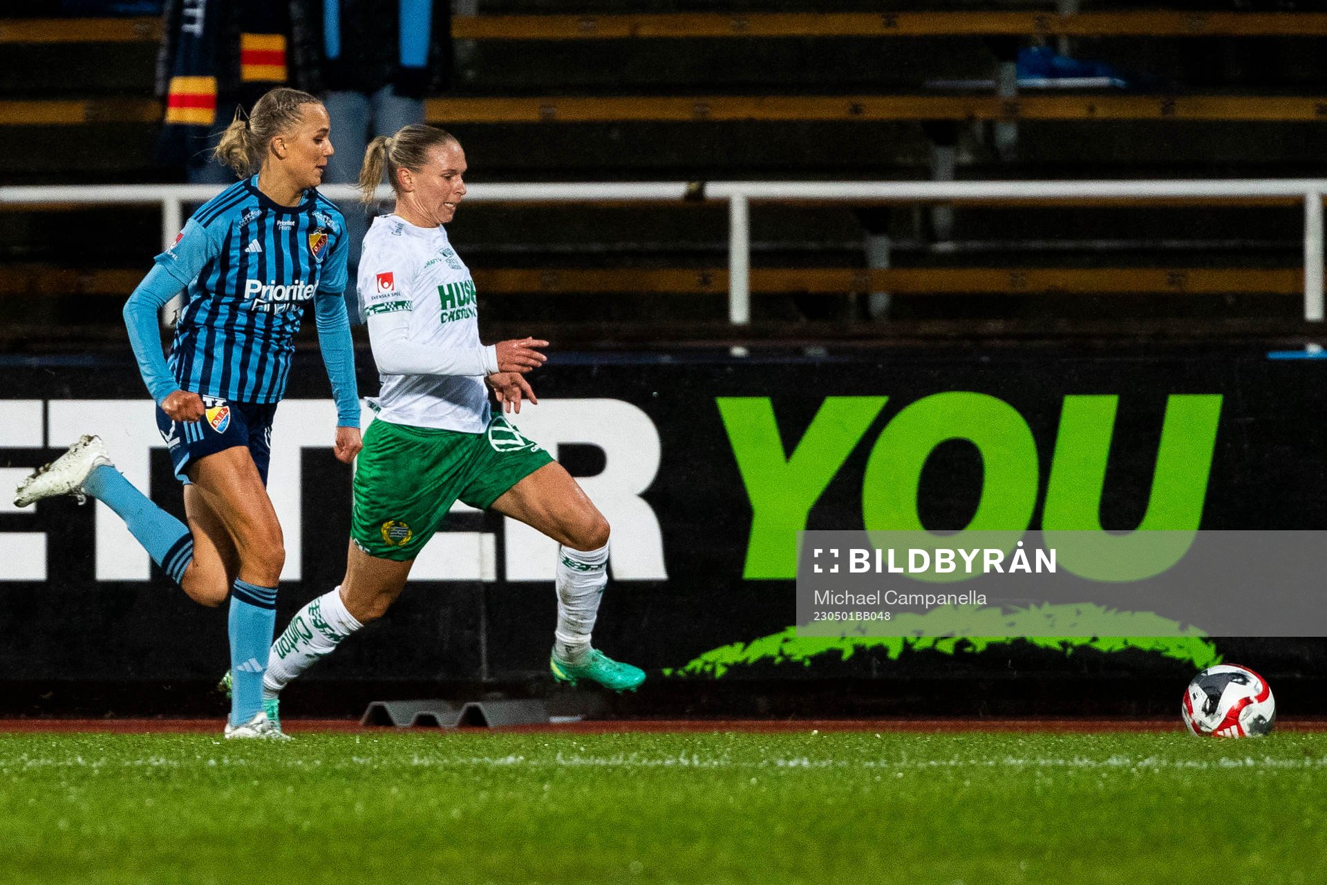 Djurgårdens Sara Lilja Vidlund och Hammarbys Jonna