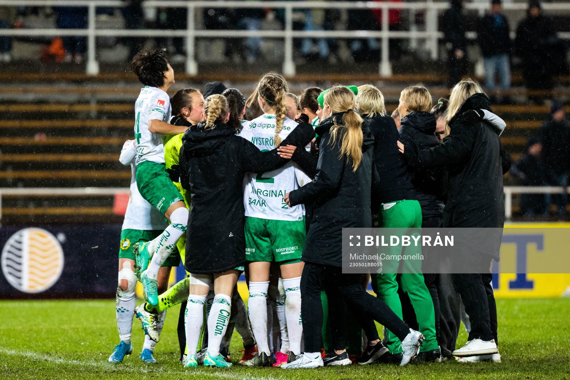 Hammarbys spelare jublar