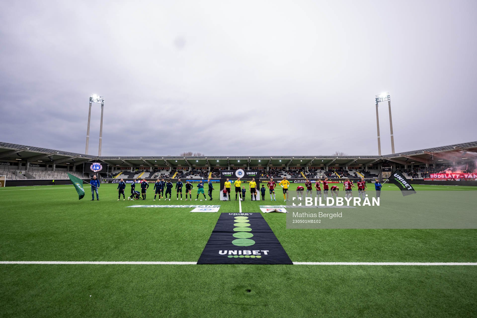 Utsiktens och Örgrytes spelare vid line-up