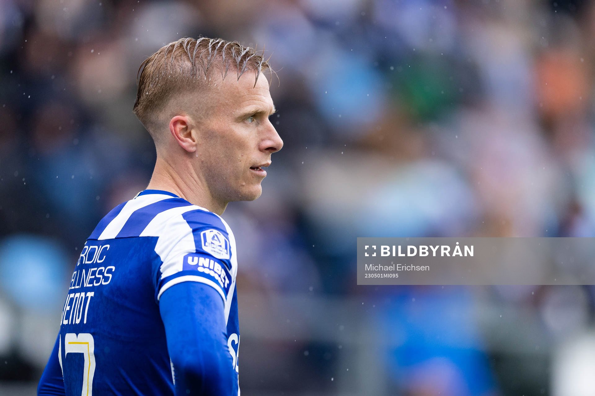 IFK Göteborgs Oscar Wendt under fotbollsmatchen i Allsvenskan mellan IFK Göteborg och IFK Norrköping den 1 maj 2023 i Göteborg.