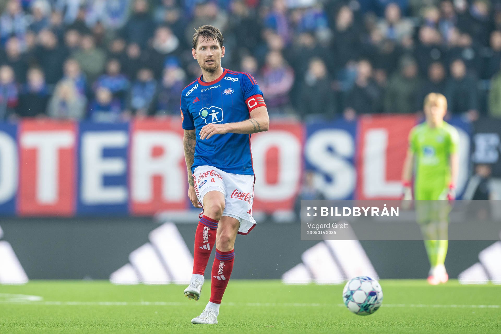 Stefan Strandberg of Vålerenga during the Eliteserien football match between Vålerenga and Lillestrøm on May 1, 2023 in Oslo. 