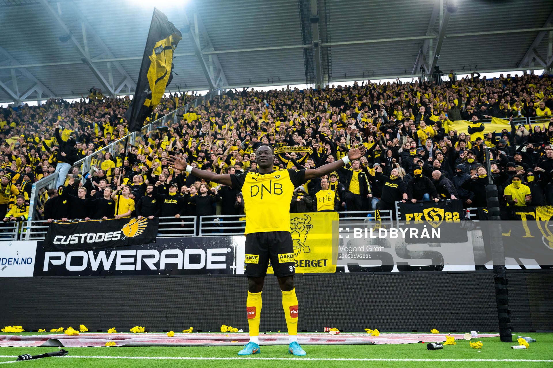 Akor Adams of Lillestrøm celebrates