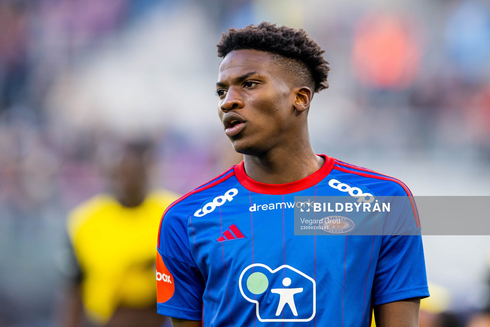 Seedy Jatta of Vålerenga during the Eliteserien football match between Vålerenga and Lillestrøm on May 1, 2023 in Oslo. 