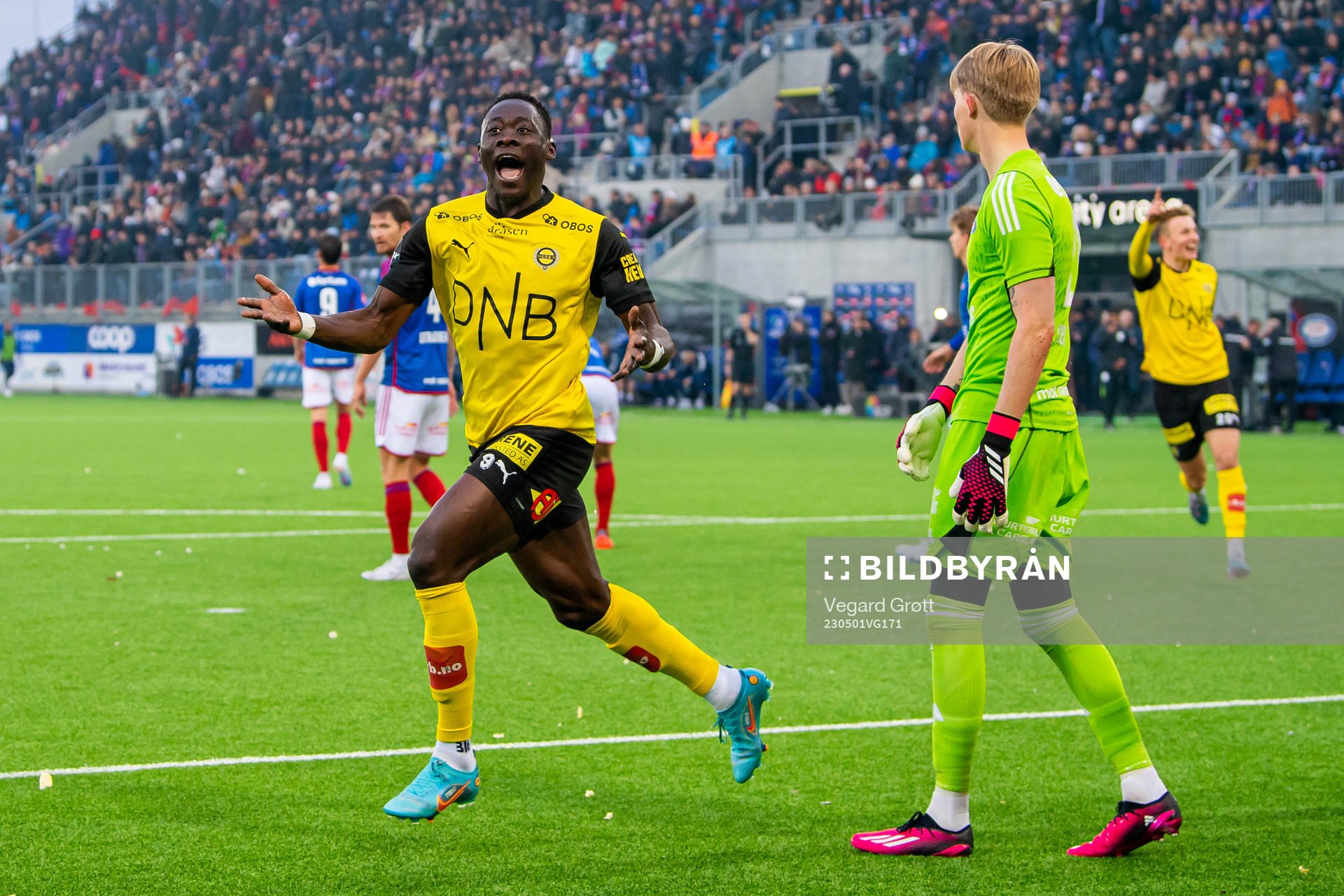 Akor Adams of Lillestrøm celebrates