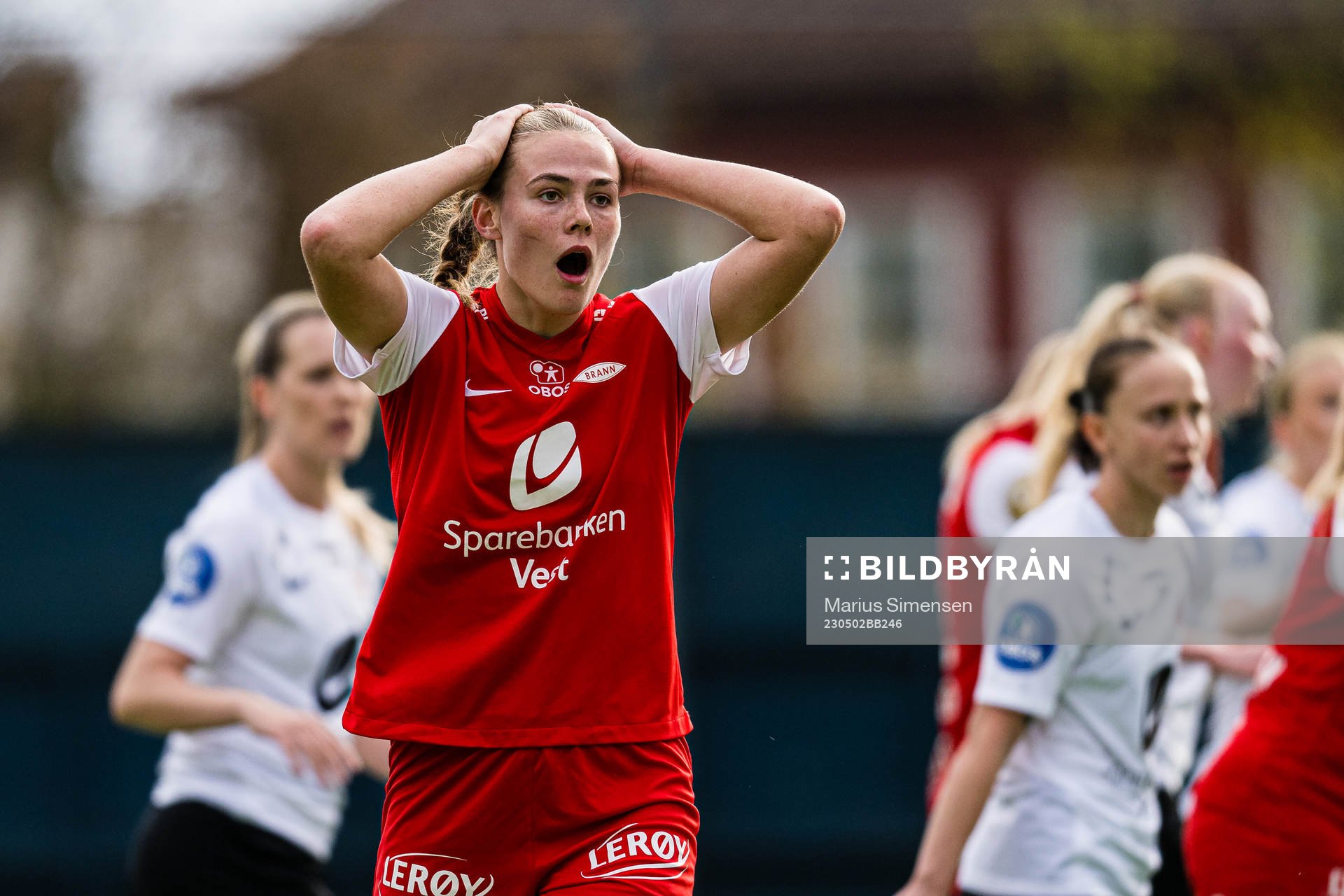Marthine Østenstad of Brann reacts
