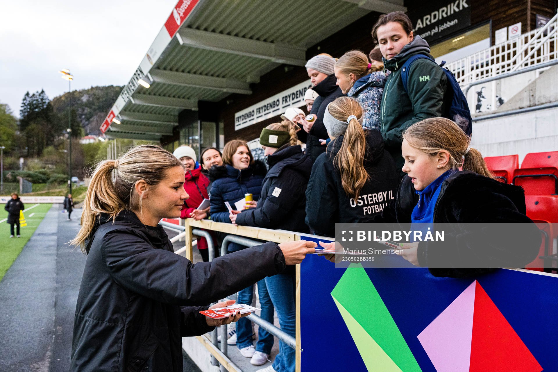 Andrine Stolsmo Hegerberg of Brann with a fan