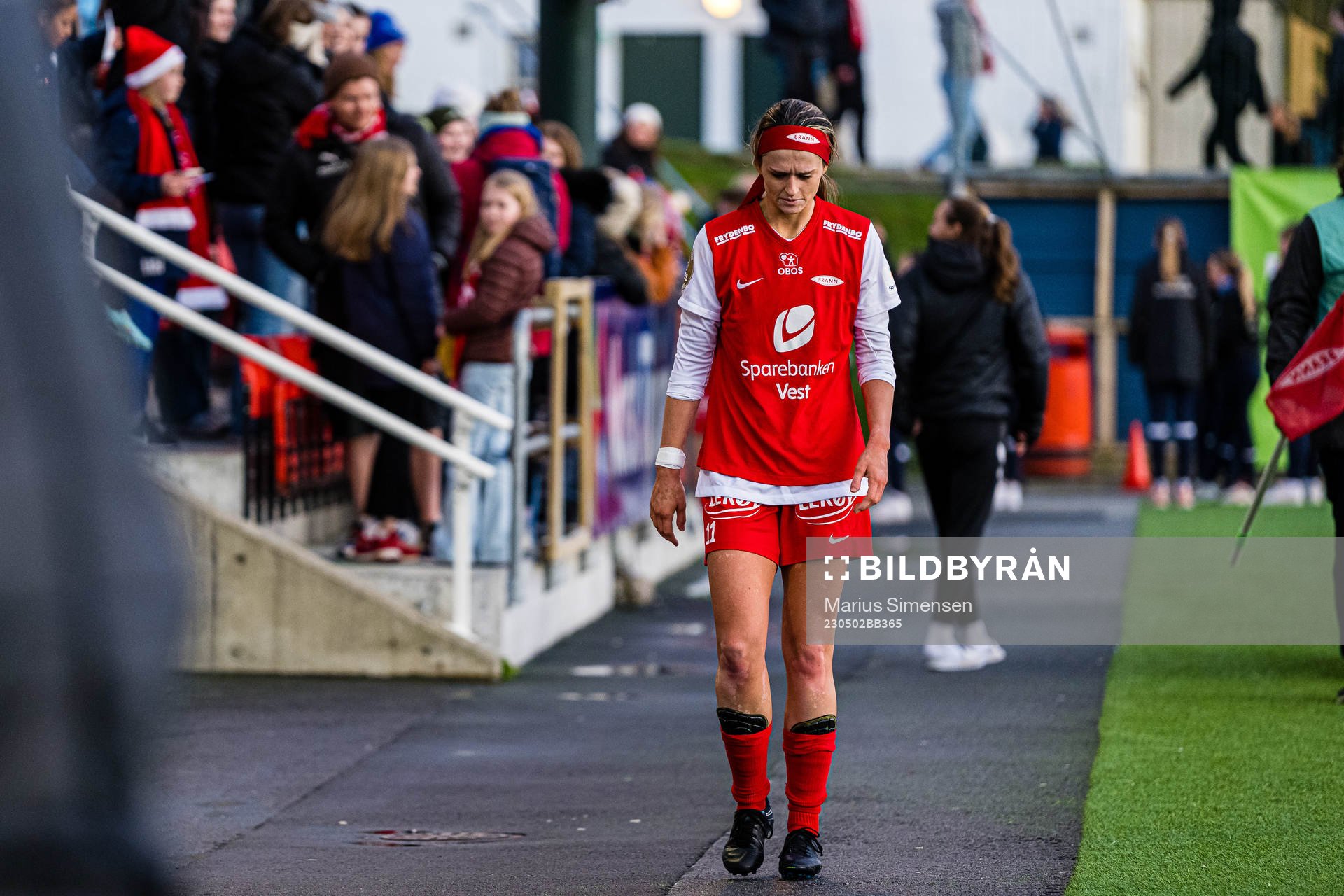 Alyssa Mae Walker of Brann looks dejected