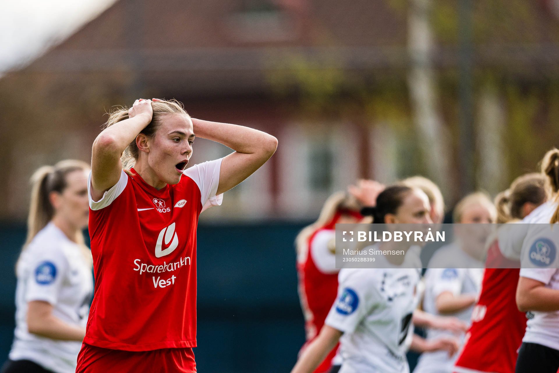 Marthine Østenstad of Brann reacts