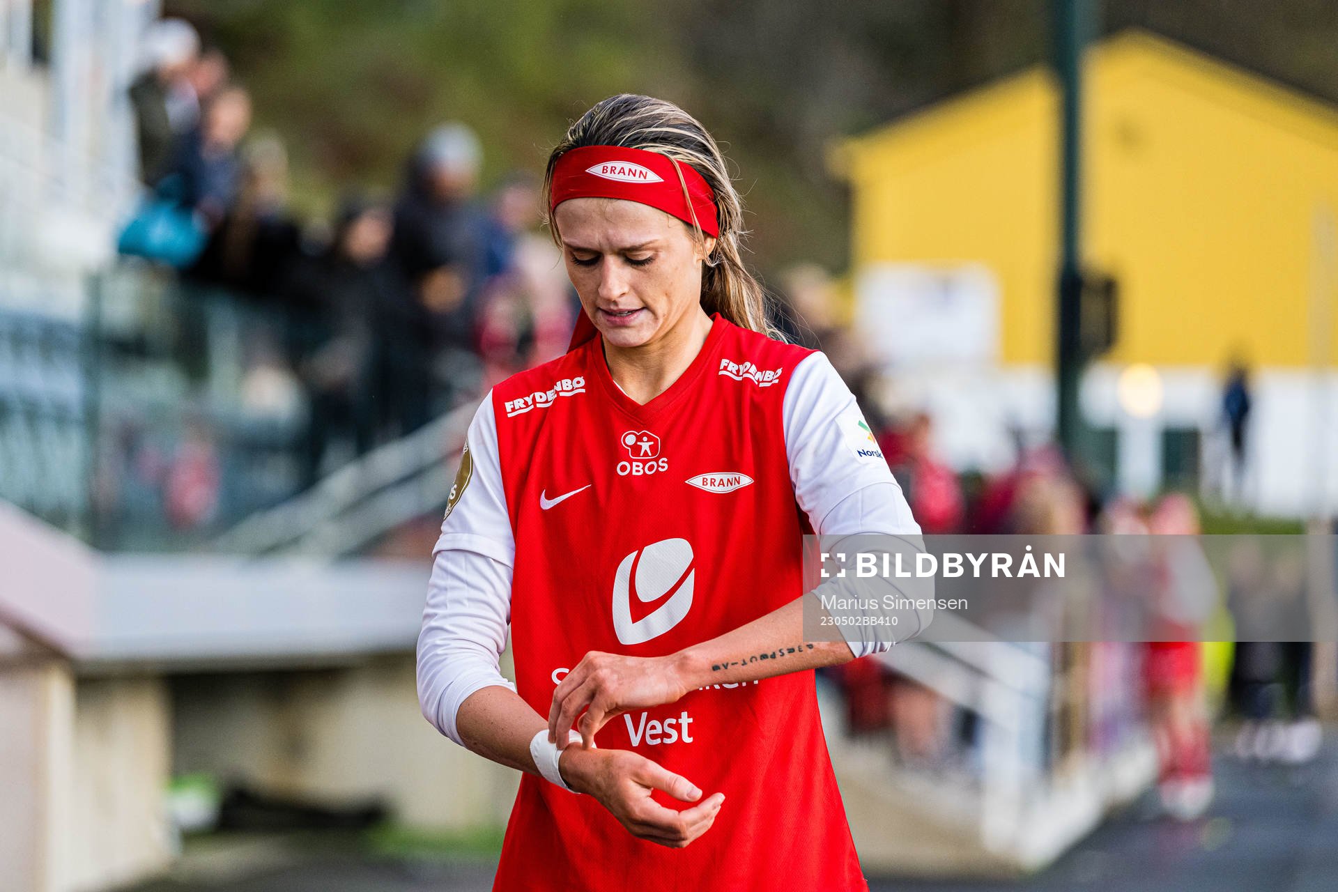 Alyssa Mae Walker of Brann looks dejected