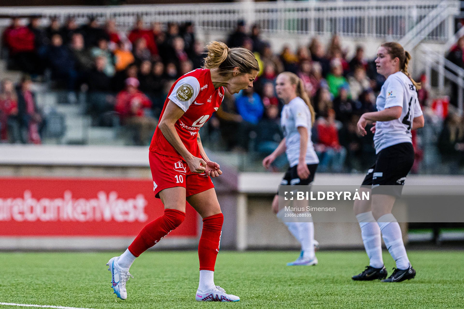 Andrine Stolsmo Hegerberg of Brann reacts