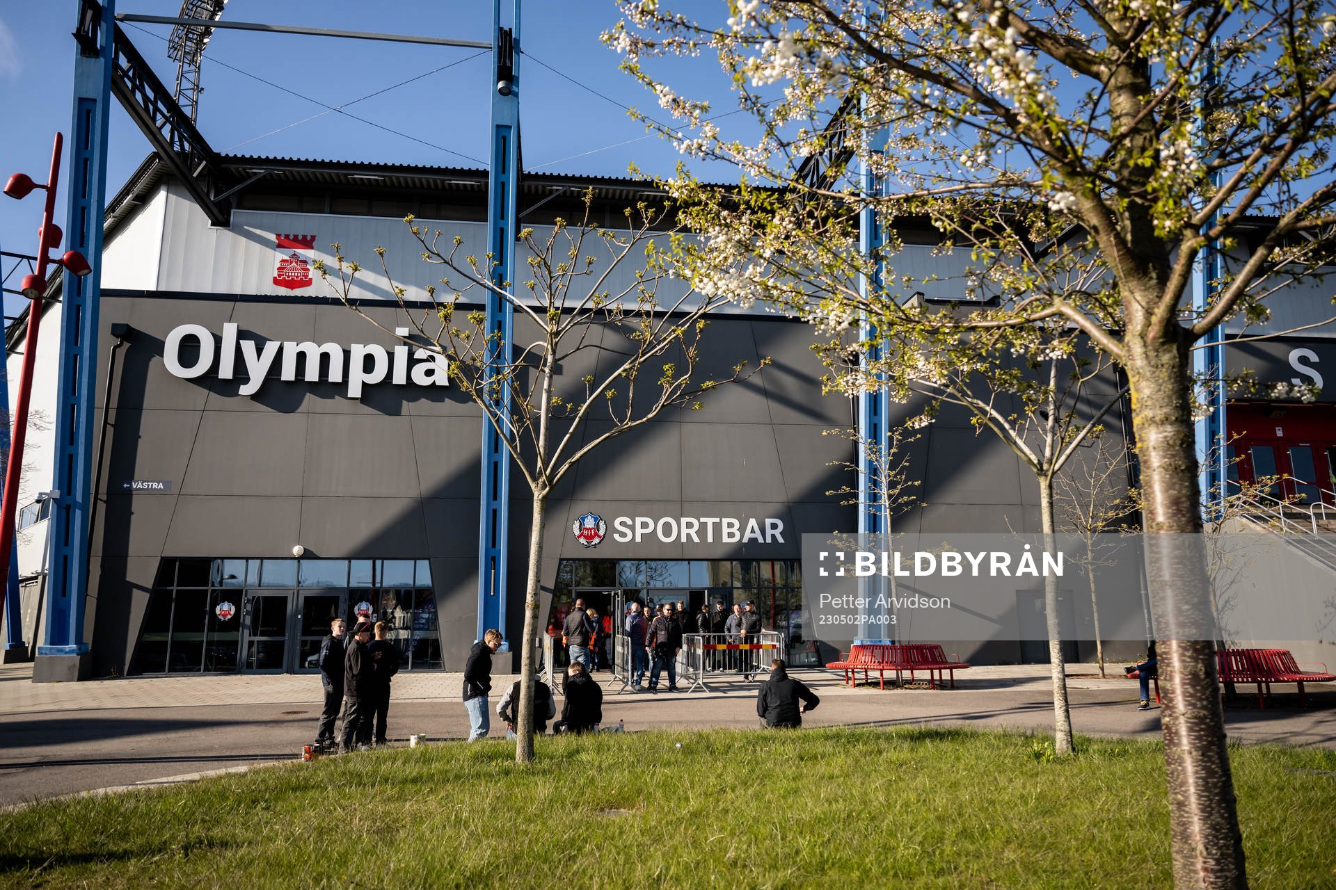 Exteriör Olympia inför fotbollsmatchen i Superettan mellan Helsingborg och GAIS den 2 maj 2023 i Helsingborg. 