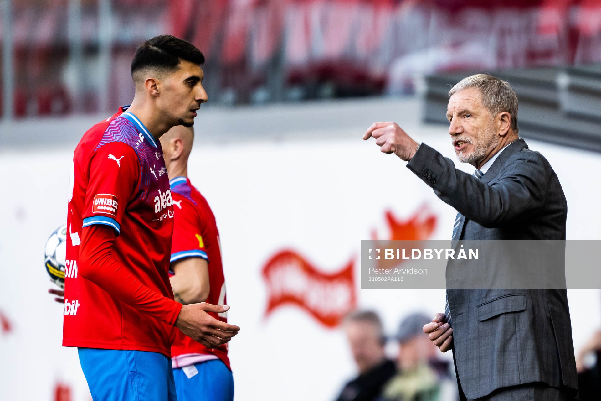 Helsingborgs Amar Muhsin och tränare Stuart Baxter