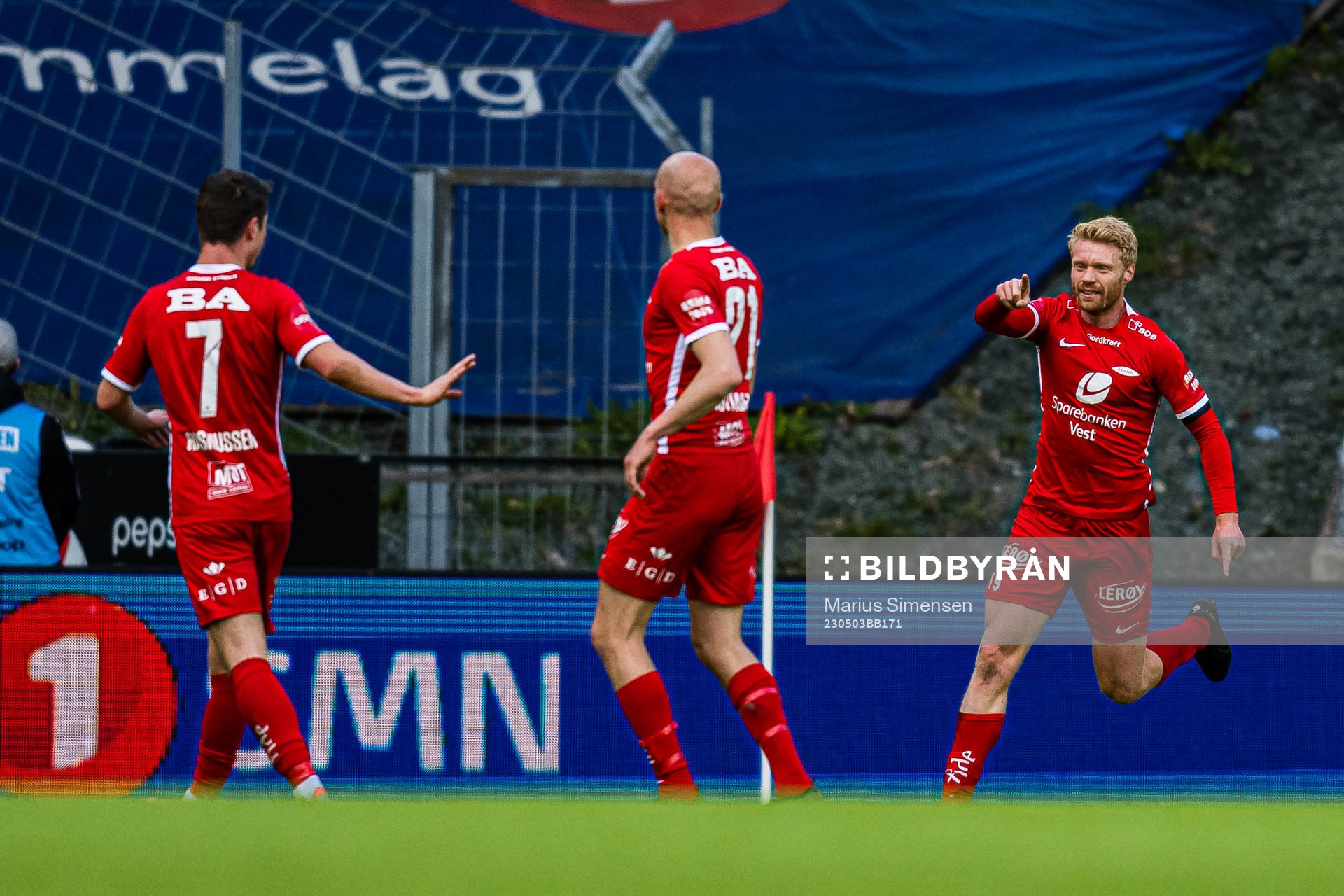 Sivert Heltne Nilsen of Brann celebrates