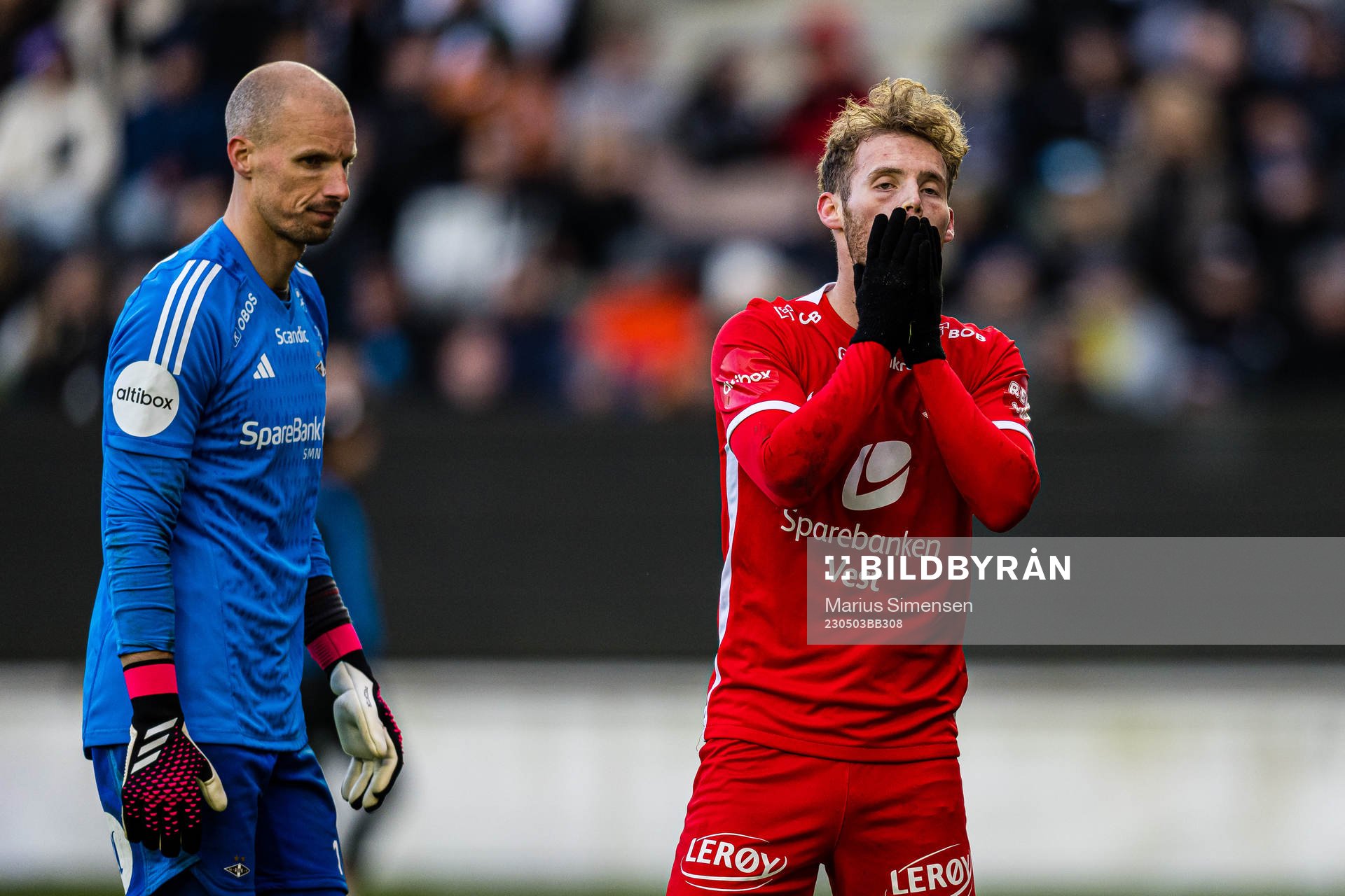 Ole Didrik Blomberg of Brann reacts