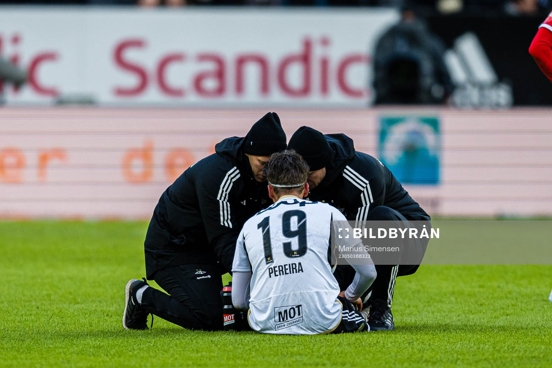 Adrian Pereira of Rosenborg in pain