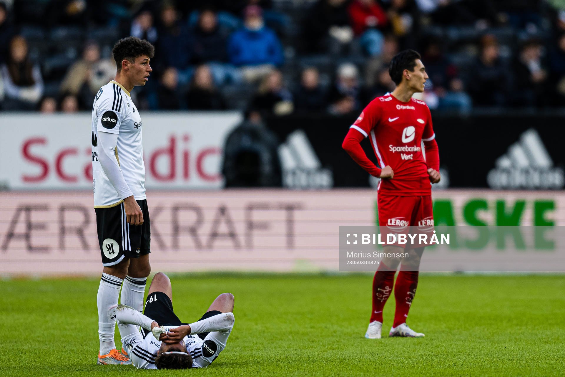 Adrian Pereira of Rosenborg in pain