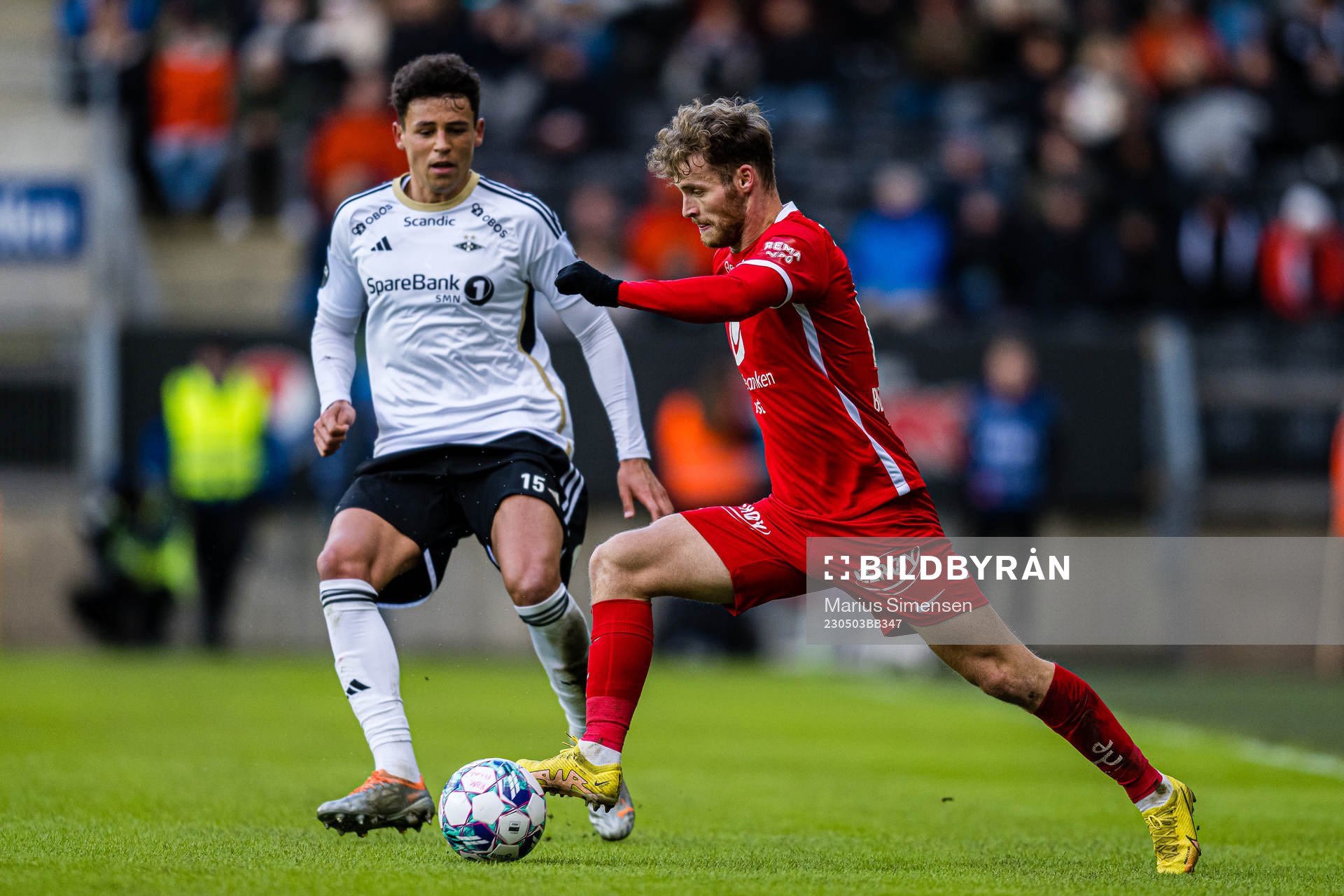 Samual Jarard Rogers of Rosenborg and Ole Didrik Blomberg