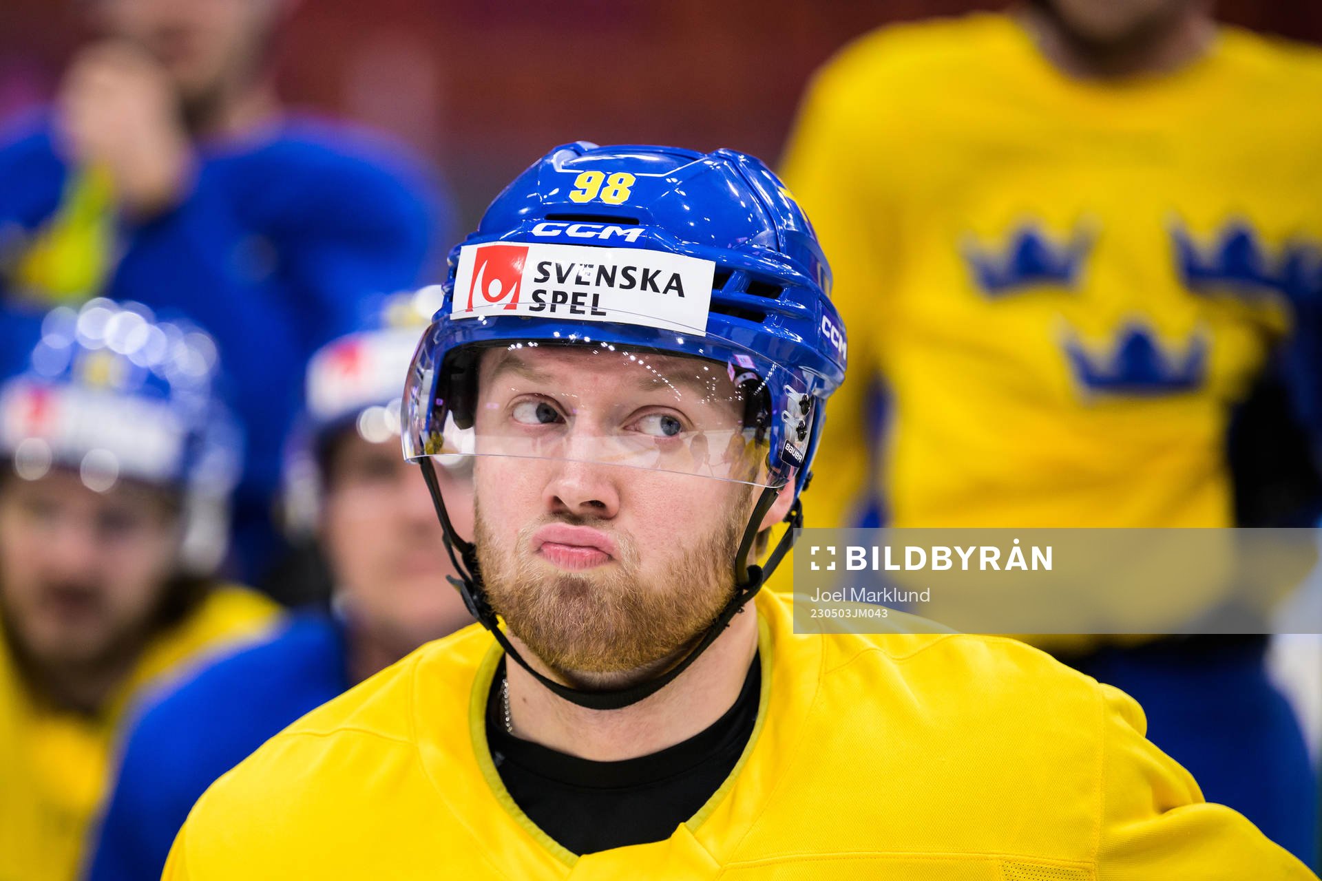 Alexander Nylander of Sweden at a practice session