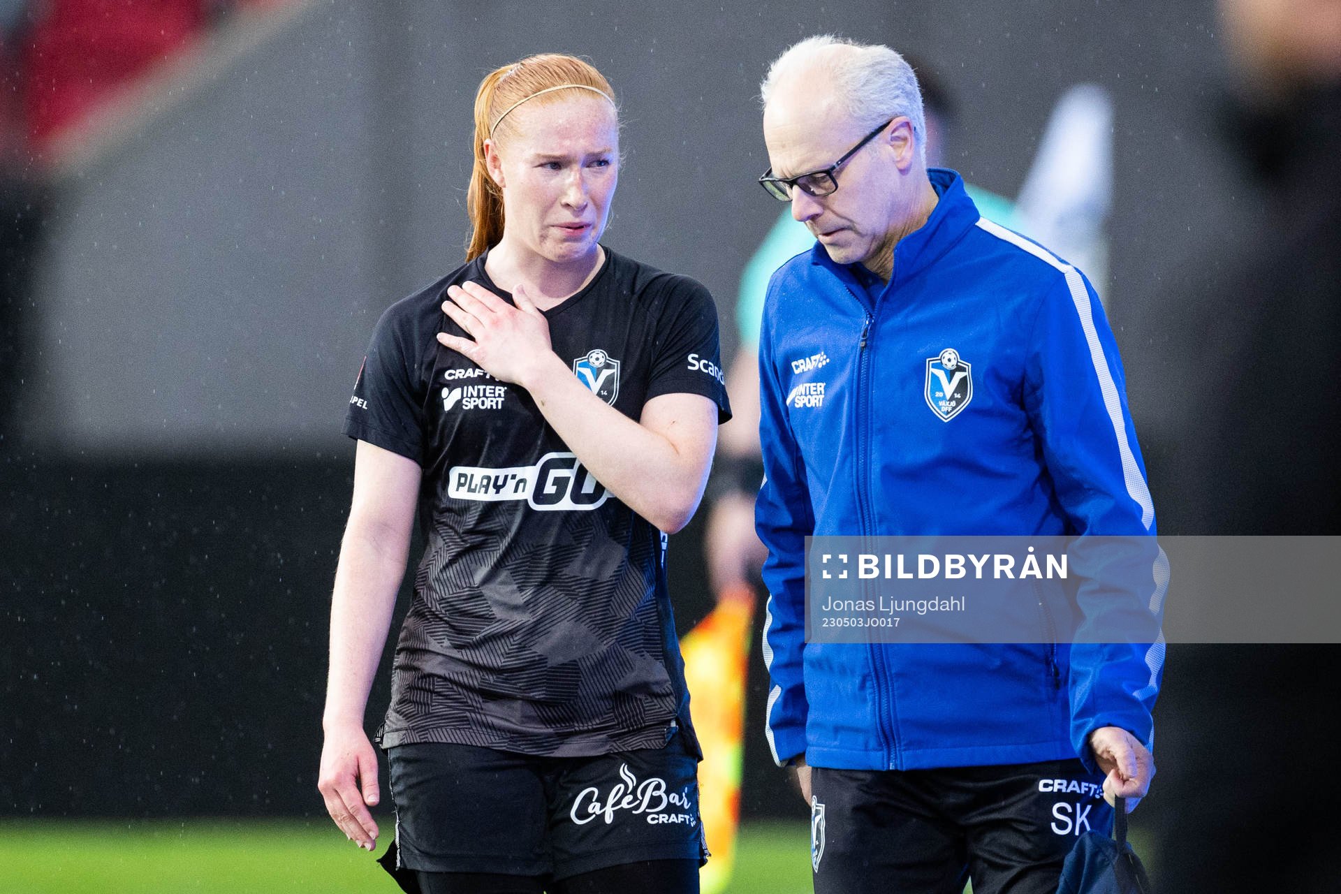 Växjö DFFs Tilde Johansson har ont