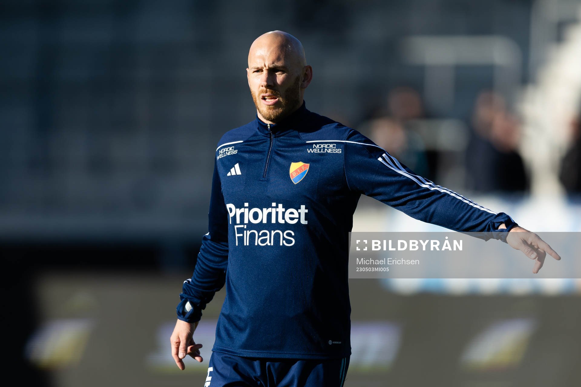 Djurgårdens Magnus Eriksson innan fotbollsmatchen i