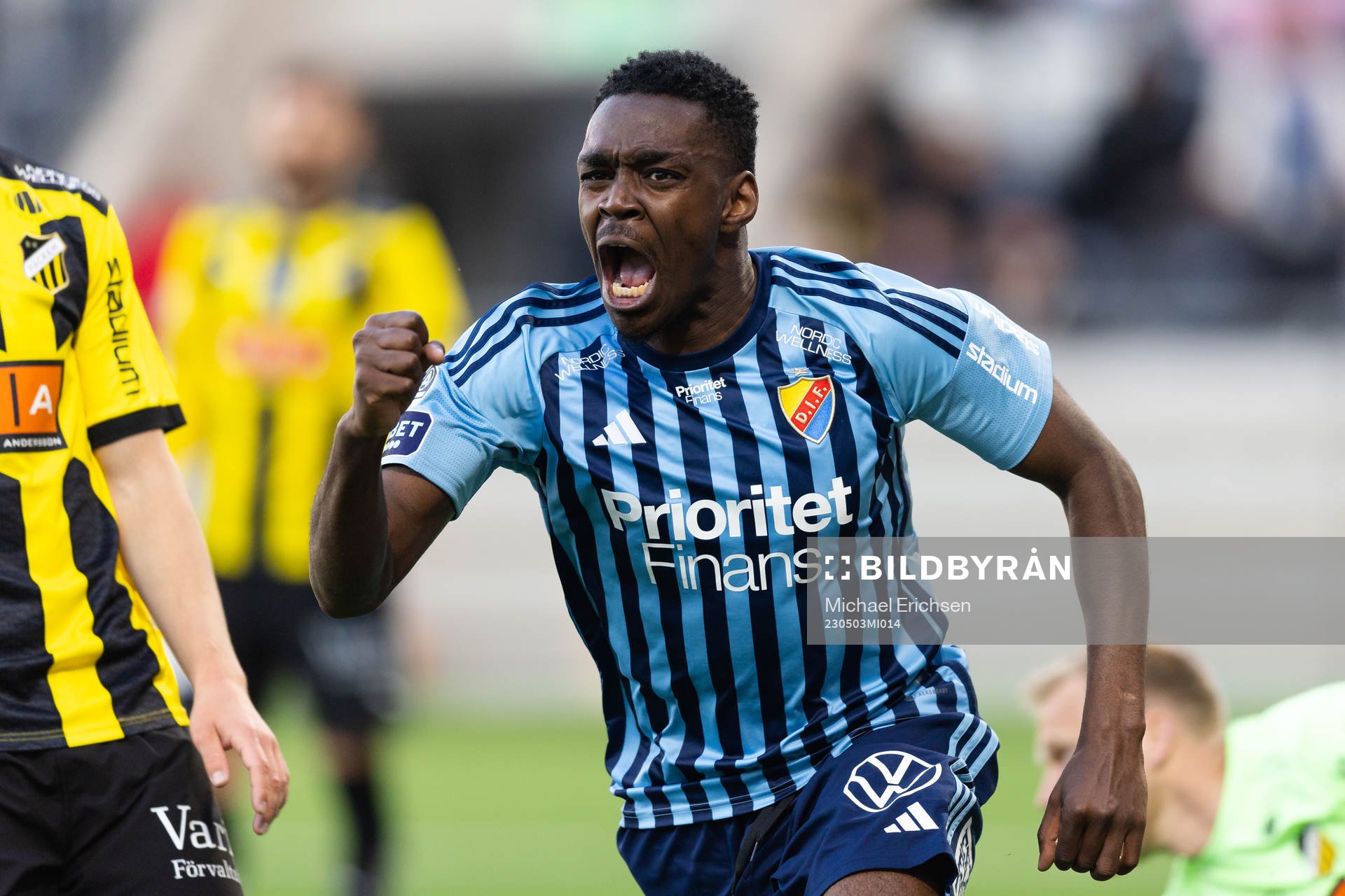 Djurgårdens Joel Asoro jublar