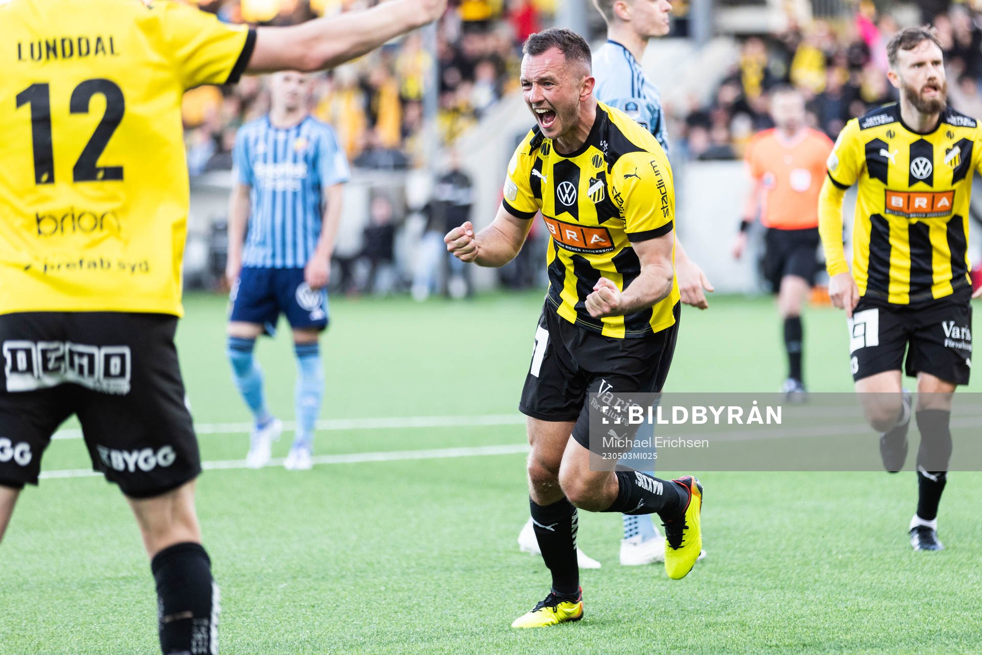 Häckens Even Hovland jublar