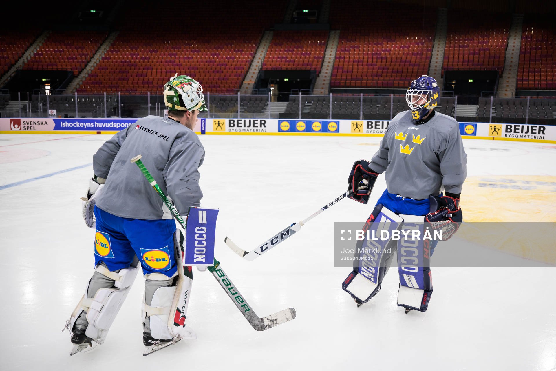 Jesper Wallstedt and Marcus Högberg of Sweden at a