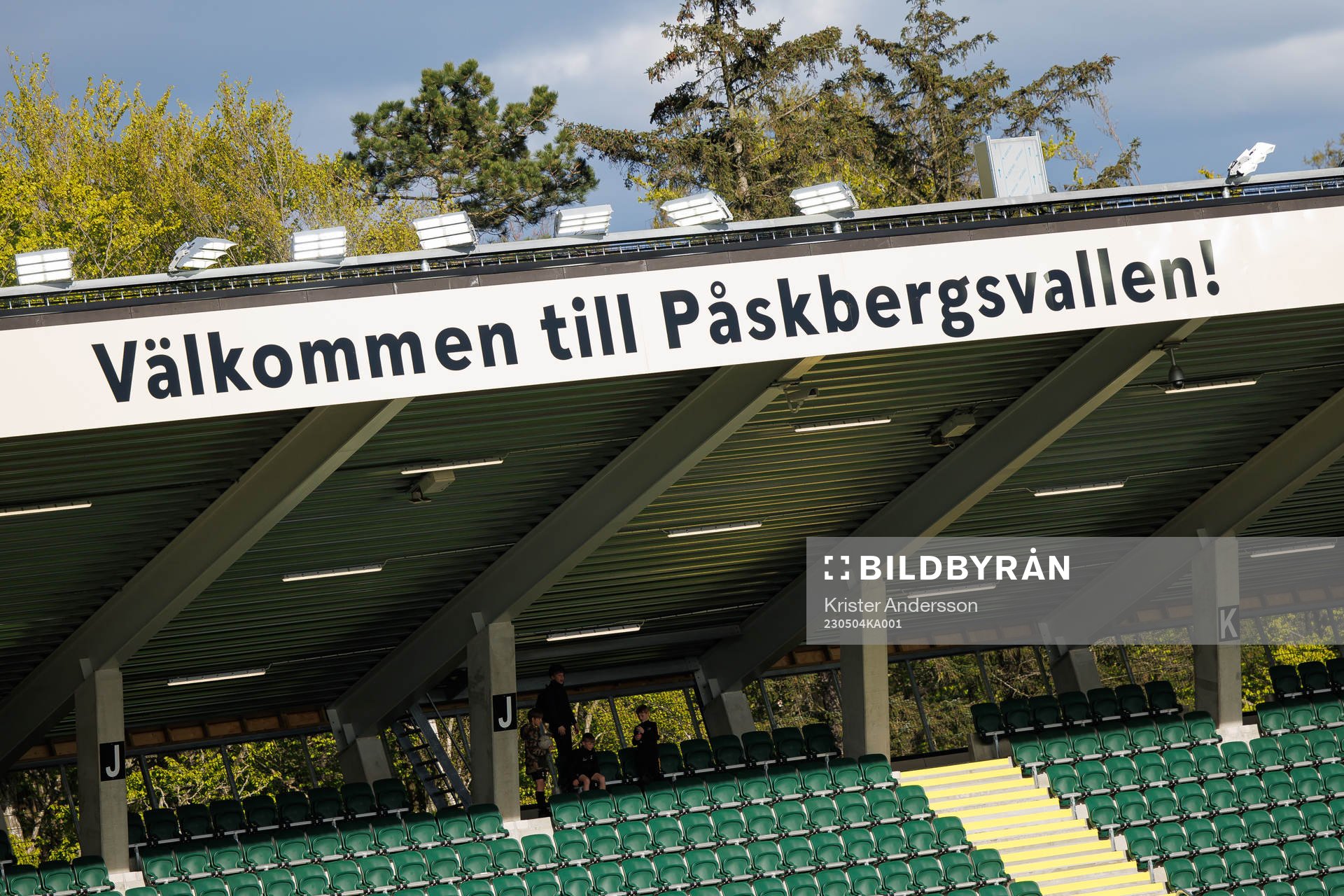 Påskbergsvallen inför fotbollsmatchen i Allsvenskan mellan Varberg och Malmö FF den 4 maj 2023 i Varberg. 