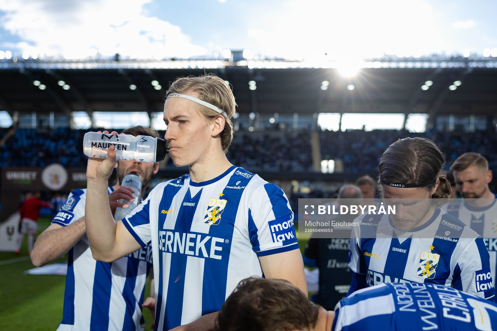 IFK Göteborgs Johan Bångsbo innan fotbollsmatchen i
