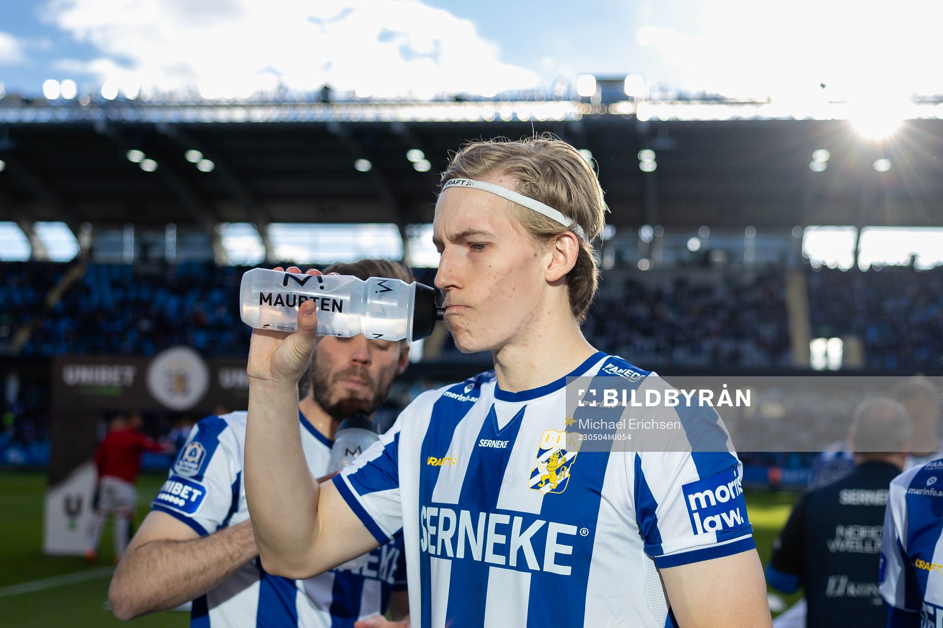 IFK Göteborgs Johan Bångsbo innan fotbollsmatchen i