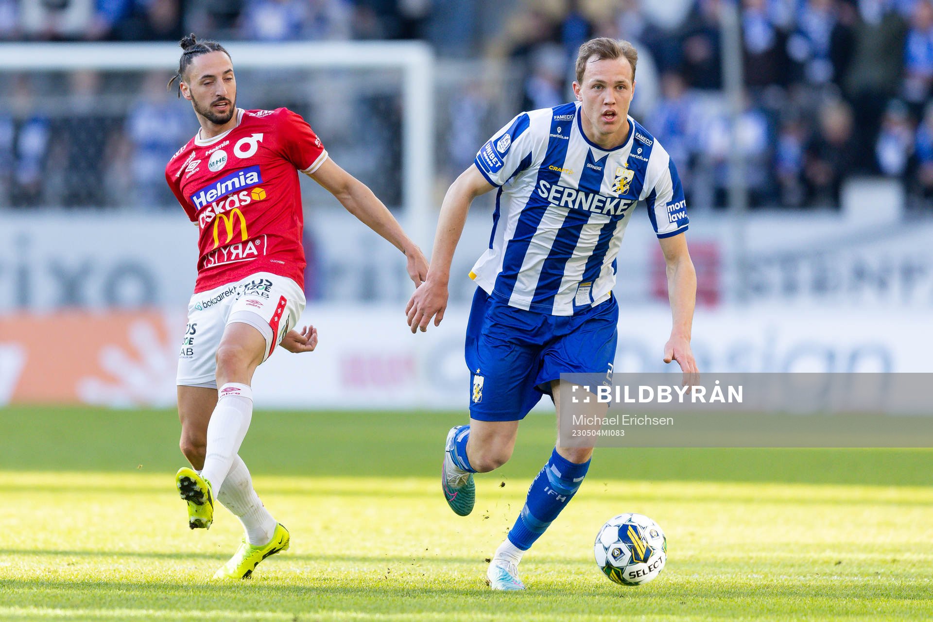 Degerfors Dijan Vukojevic och IFK Göteborgs Adam Carlén