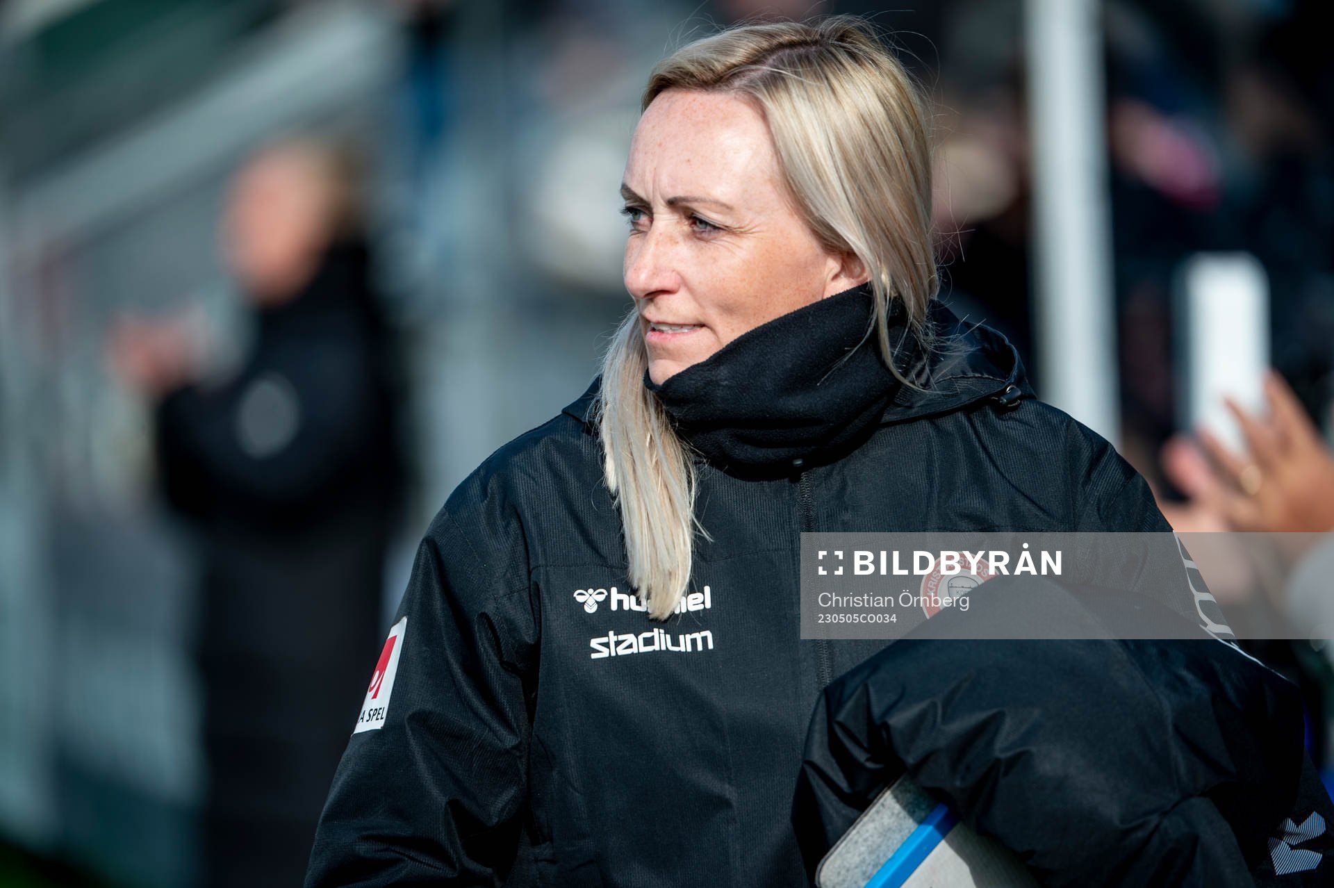 Kristianstads tränare Elisabet Gunnarsdottir innan fotbollsmatchen i Damallsvenskan mellan FC Rosengård och Kristianstad den 5 maj 2023 i Malmö.