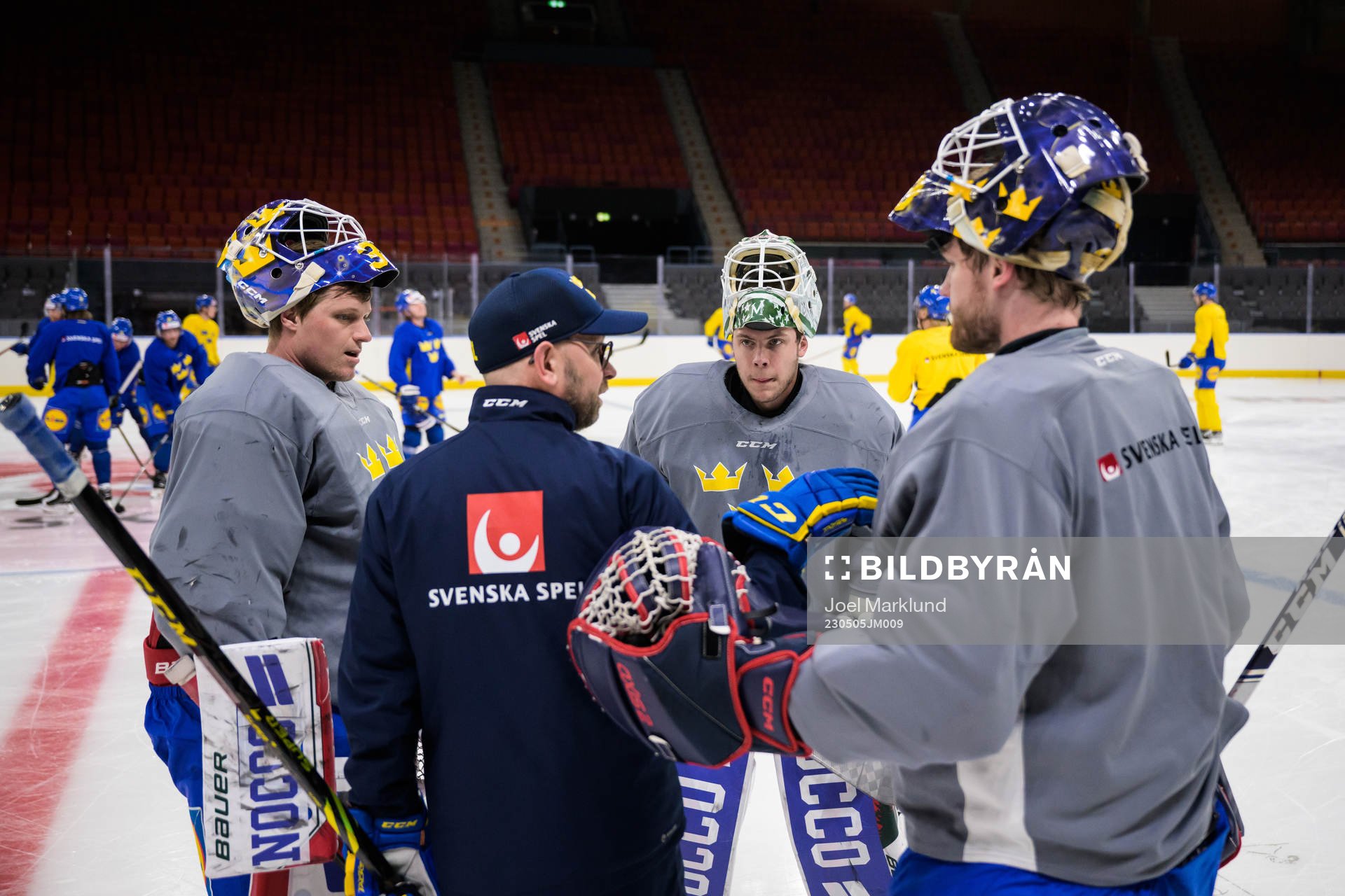 Goaltenders Lars Johansson, Jesper Wallstedt and Marcus