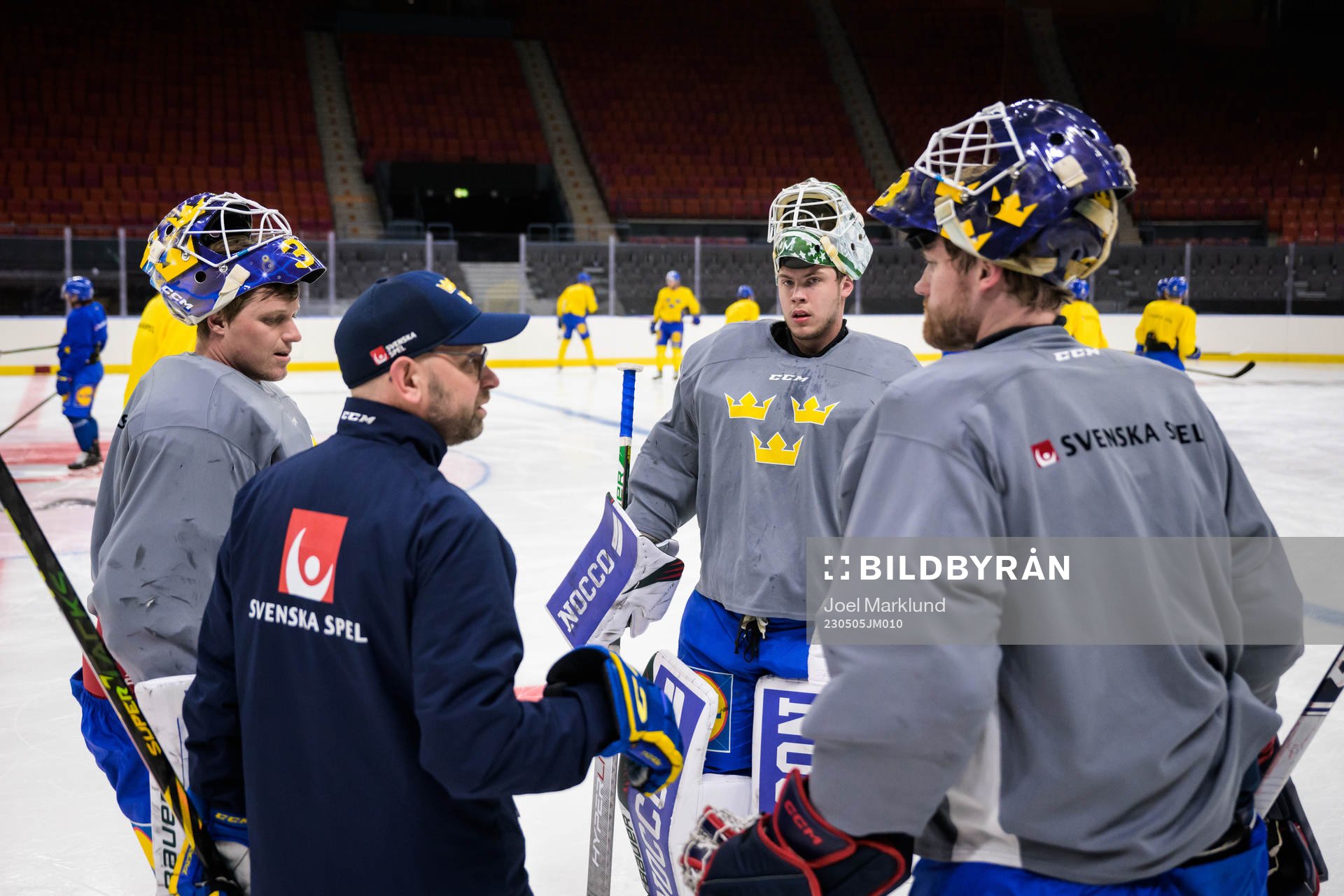 Goaltenders Lars Johansson, Jesper Wallstedt and Marcus