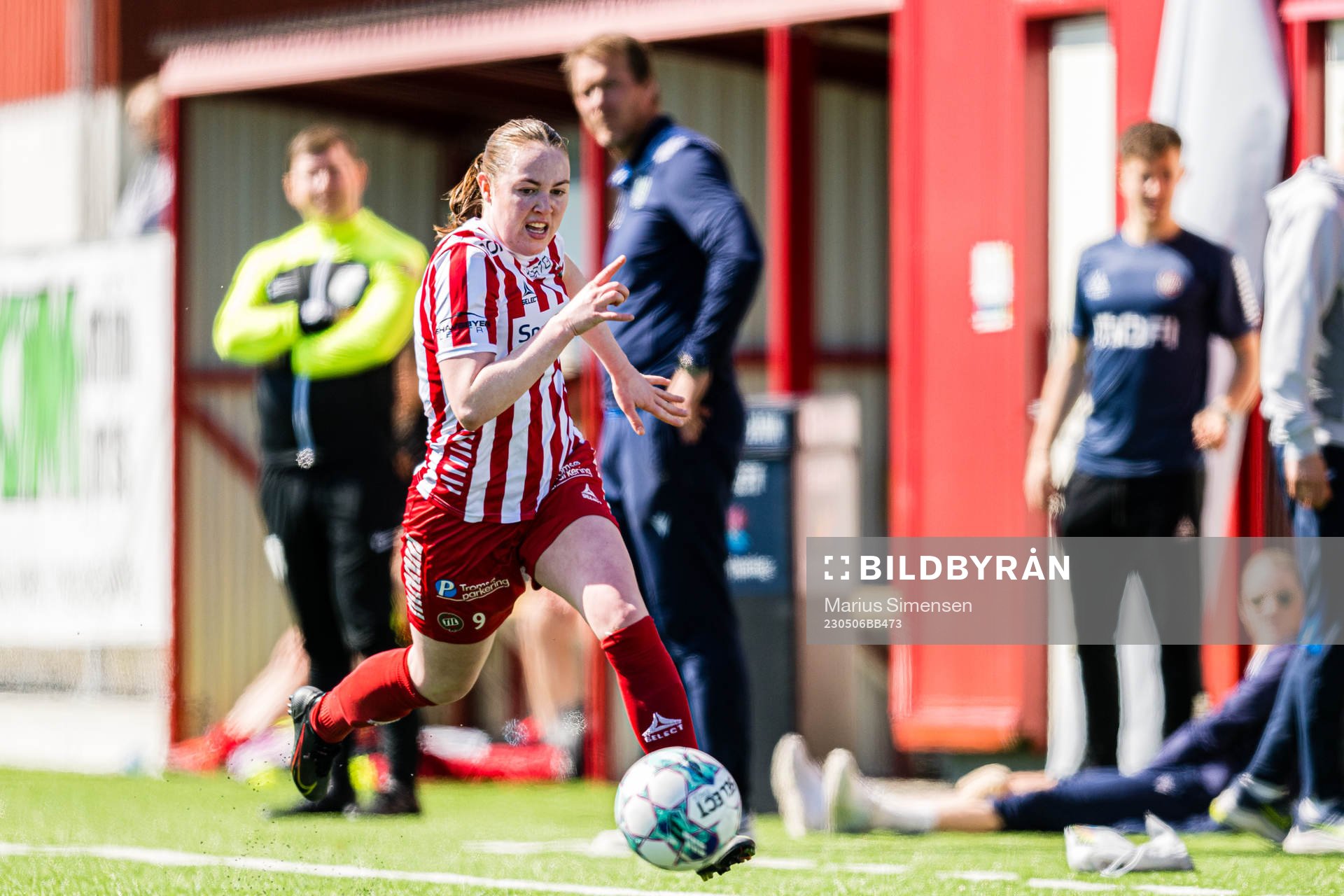 Vilde Bratland of TIL 2020 during the 1. division football match between Øvrevoll Hosle and TIL 2020 on May 6, 2023 in Bærum.