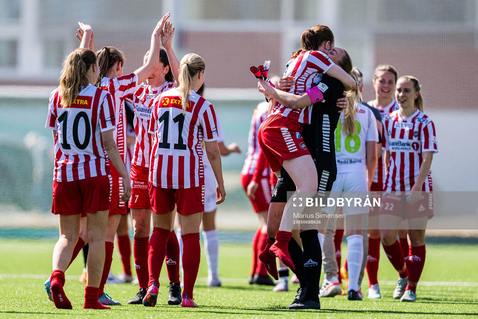Vilde Bratland and Ingvild Thynes Villa of TIL 2020 after the 1. division football match between Øvrevoll Hosle and TIL 2020 on May 6, 2023 in Bærum.