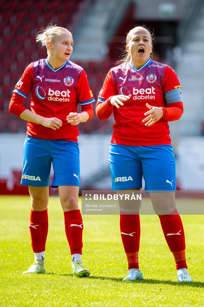 Helsingborgs Maya Waltersson och Stephanie Petersson jublar